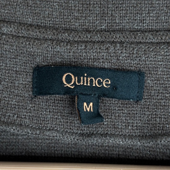 QUINCE 100% Organic Cotton Knit Blazer M Taupe Brown Pockets Classic Minimalist - Picture 6 of 11